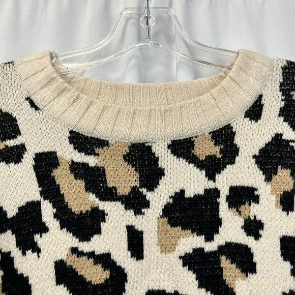 Entro Womens Crew Neck Multicolor Animal Print Pullover Sweater Size S - Picture 3 of 8